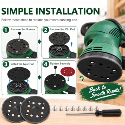 Miniatura 7 de Plato De Lija 125mm Con Hook Y Loop Compatible Con Bosch Pex 270 A Pex 270 Ae Lijadora Excéntrica Con Destornillador Por Poweka 2 Piezas