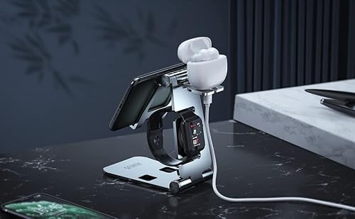 Adjustable Cell Phone Stand, Omoton C2 Aluminum Desktop Phone Dock Holder Compatible With Iphone 11 Pro, Se, Xr, 8 Plus 7 6, Samsung Galaxy, Google Pixel And More, Silver #TOP4