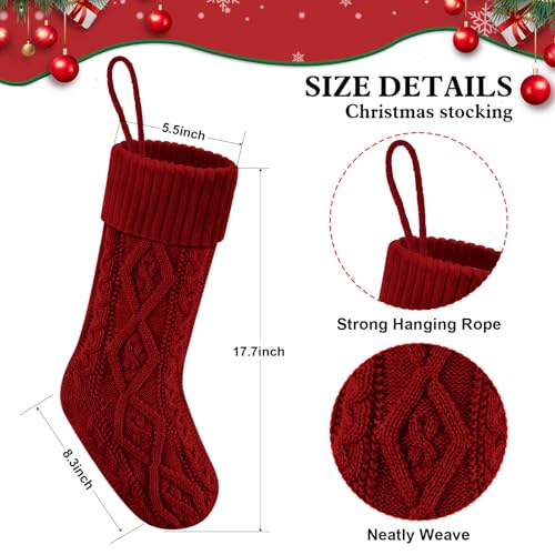Doitory Christmas Stockings,Christmas Hanging Stockings Decoration Soft and Comfortable Knitted Festival Party Xmas Tree Stocking - Thumbnail 3