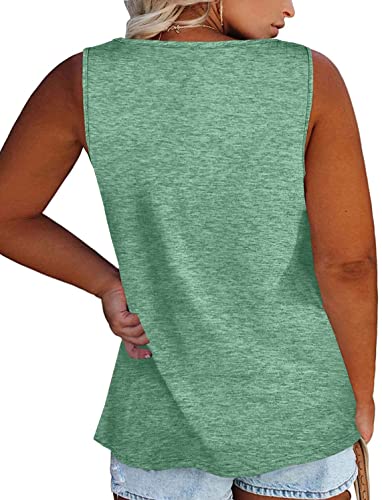 Image of Womens Plus Size Tank Tops Summer Button Down Henley Shirts Sleeveless Tops