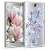 Produktbild kwmobile Hülle kompatibel mit Sony Xperia XA2 - Handyhülle - Handy Case Magnolien Blau Violett Transparent