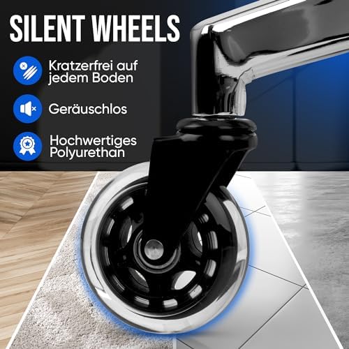 Bild 4 - Bürostuhl Ergonomisch [TESTSIEGER] Kratzerfreie Rollen Atmungsaktiv | Ergonomischer Schreibtischstuhl | Büro Stuhl 150 kg Belastbar | Computerstuhl | Drehstuhl | Home Office Chair Ergonomic