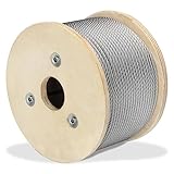 Thickened 1/4 Stainless Steel Cable, 300ft Wire Rope, 7X19 Strands Aircraft Cable, 6400lbs Breaking Strength, Zip Line for Heavy Duty Applications, Deck Railing, String Lights & Yard Zipline