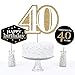 Big Dot of Happiness Adult 40th Birthday - Gold - Birthday Party Centerpiece Sticks - Table Toppers - Set of 15