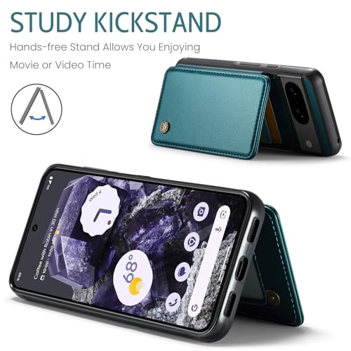 Kowauri for Google Pixel 8 Case, PU Leather Wallet Case for Women Men with RFID Blocking Card Holder Slot Magnetic Closure Shockproof Protective Phone Cover for Google Pixel 8 (Teal) by Kowauri - Image 5