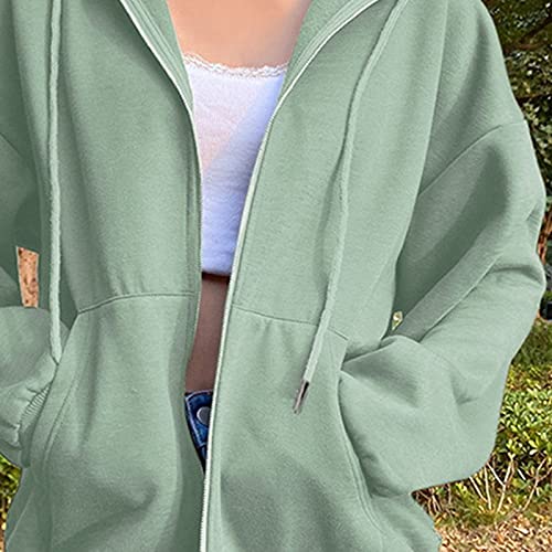 Harilla Moletons com capuz para mulheres, moletom com capuz completo feminino leve manga longa casac