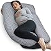 PharMeDoc Pregnancy Pillow, U-Shape Full Body Pillow and Maternity Support with Detachable Extension - Support for Back, Hips, Legs, Belly for Pregnant Women