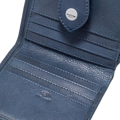 Portefeuille Alberta Purse SH6F Maître Lemberg Midblue en cuir bleu