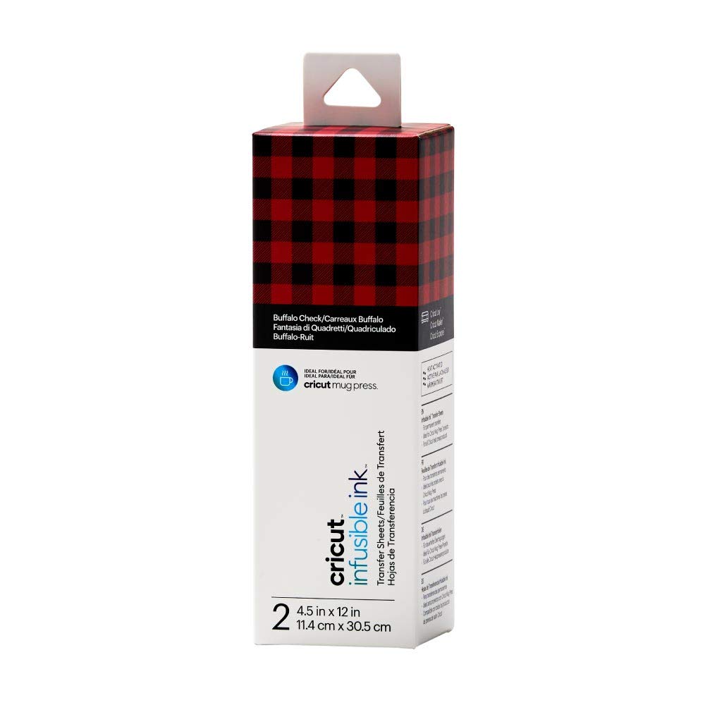 Cricut Infusible Ink Transfer 2 Sheets | 11.4cm x 30.5cm (4.5" x 12") | Buffalo Check | Ideal for use Mug Press