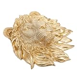 Décoration unique : cette décoration murale en forme de tête de lion est une décoration unique qui rend votre décoration intérieure unique, sculpture de tête d'animal, sculpture suspendue en résine en forme de tête de lion