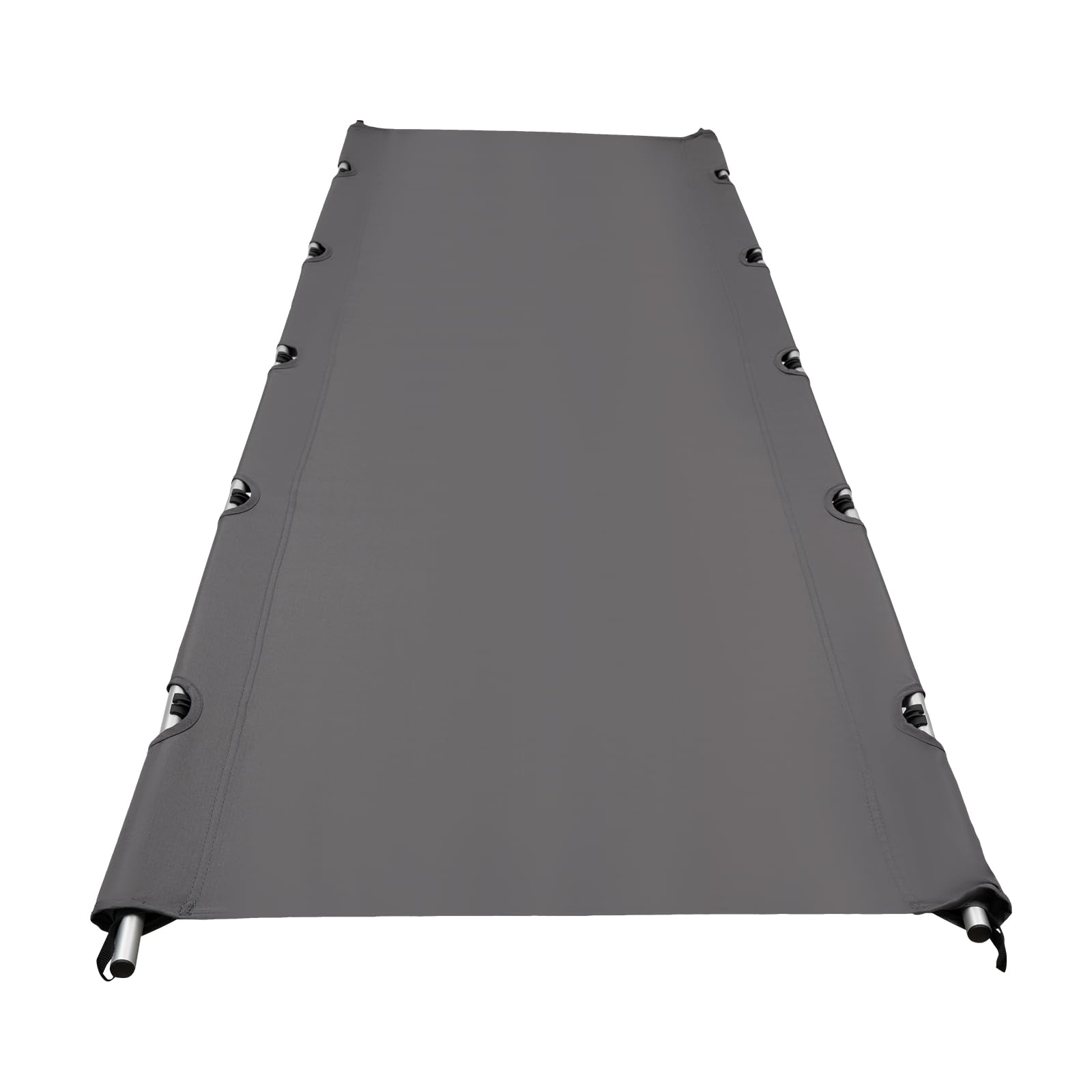 Cama de camping plegable, 4 niveles, ajustable, para camping, con bolsa de transporte, portátil, color gris