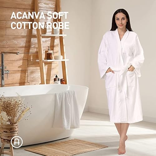 Acanva Women's & Men's Terry Robe Plush Cotton Spa Kimono Bathrobe #TOP2