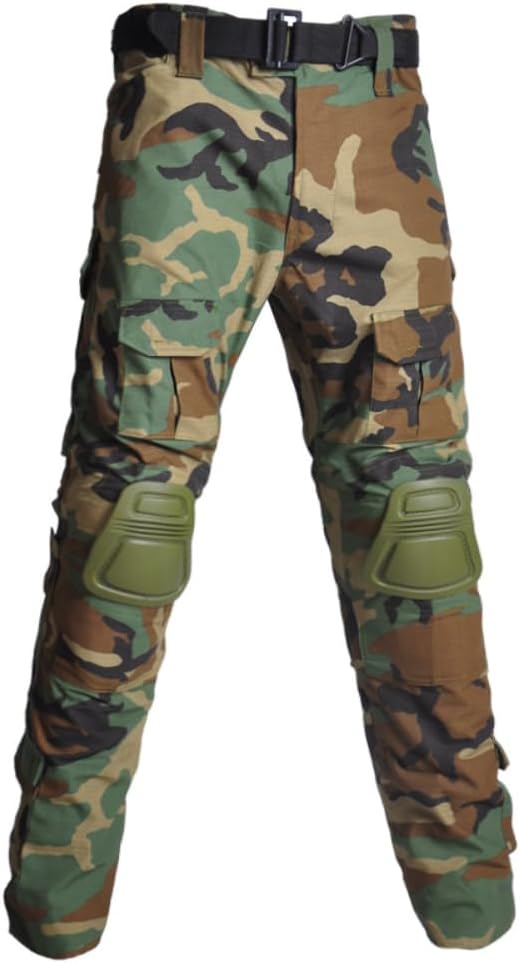 TOMITANY Men’s Military Tactical Pants Slim Fit Cargo Camo Pant Waterproof Airsoft Combat Pants with Knee Pads