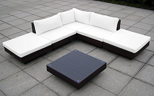 Preisvergleich Produktbild Baidani Rattan Garten Lounge Sunqueen, Braun meliert (Ecru)