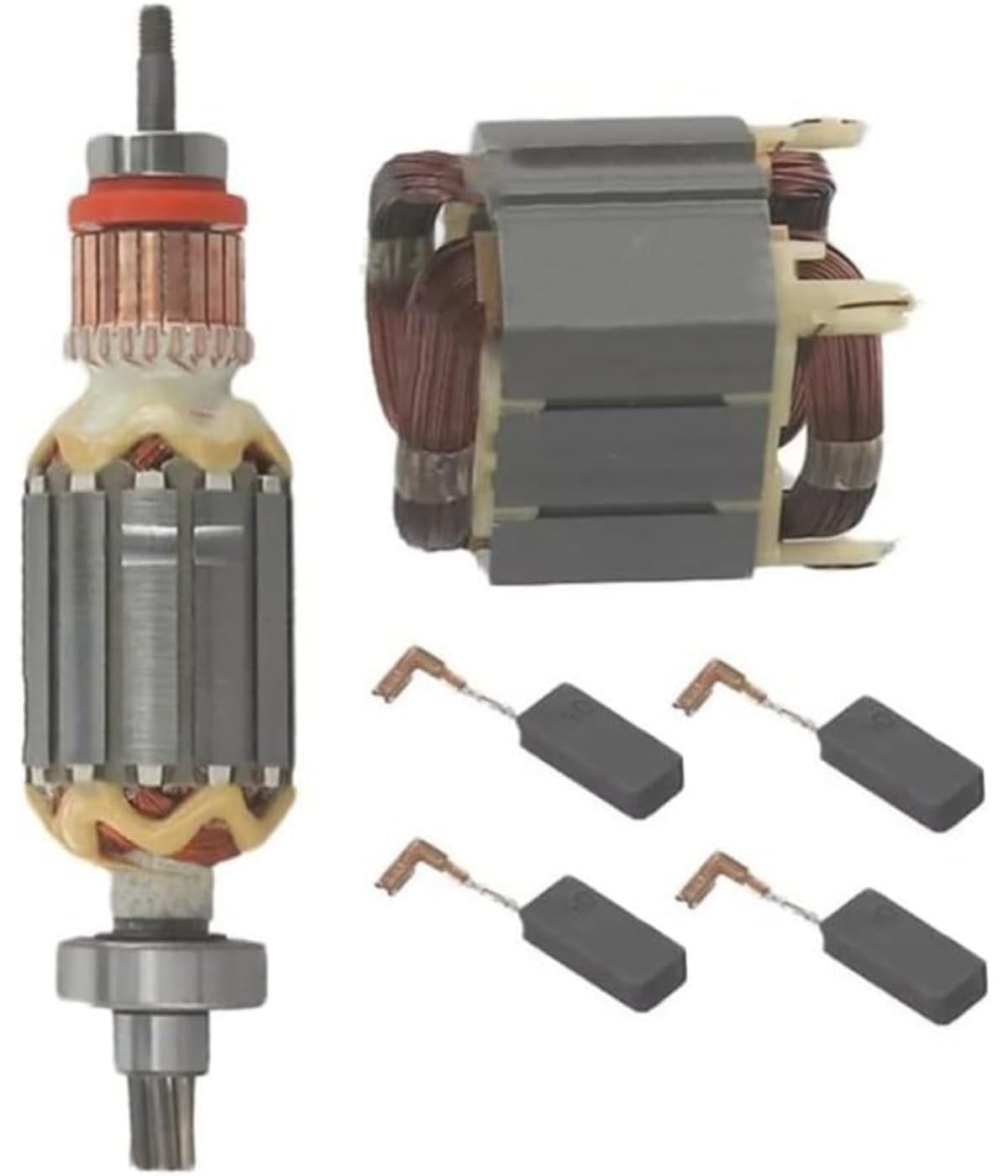 Zestaw stojana wirnika i szczotek węglowych, niezawodna wymiana, części zamienne do elektronarzędzi 513633-7 625758-6 CB350 194160-9, 6 sztuk