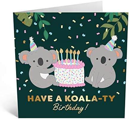 Central 23 - Cute Birthday Card for Her - 'Have a Koala-ty Birthday!' - Cute Birthday Cards for Him - Ideal Birthday Cards for Women - Sweet Daughter Birthday Card - Comes with Cute Stickers