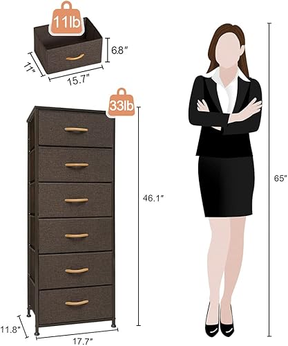 Miniatura 3 de Crestlive Products Torre de Almacenamiento Vertical para Cómoda - Marco de Acero Resistente, Superficie de Madera, Contenedores de Tela de Fácil