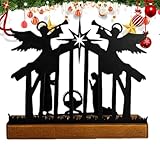 Krippen-Kerzenständer – religiöses heiliges hohles Eisen-Design, Urlaubsbedarf, Weihnachtsdekoration, Krippe – für Fenster, Küche, Büro, , Terrasse, Hof, Hof, Party, Festival, Herbst Nig