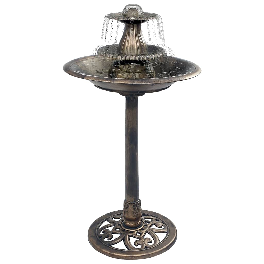 Festnight Fuente de Jardín Fuente para Pajaros Bebedero para Pájaros Jardin Fuentes de Agua Exterior Plástico Verde 50x91 cm