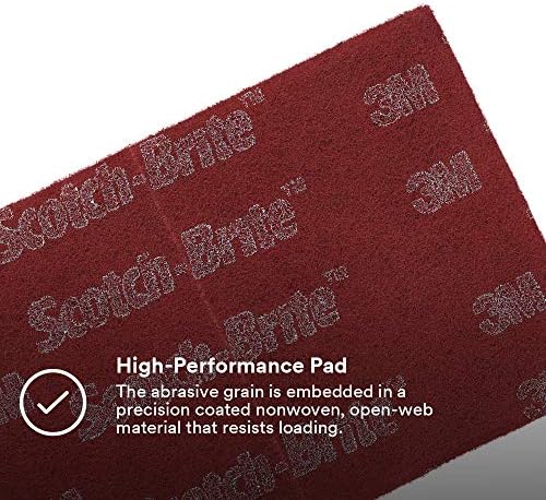 Scotch-Brite 7447 PRO Hand Pad - Hand Sanding Pad - For Metal Surface Preparation, Removing Rust and Paint and Finishing - 6" x 9"