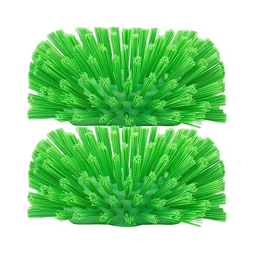 SPARTA Tank and Kettle Scrub Brush Heavy-Duty Tile Brush, Color-Coded and Handle Compatible (Sold Separately) for Optimal Access in Spacious Containers, Plastic, 5.25 X 7.5 Inches, Lime, (Pack of 2)