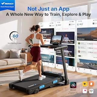 MERACH Treadmill with Incline 6%-15%, 300 LBS Capacity Foldable Running Treadmills for Home, 0.5-7.5MPH Quiet 2.5HP Brushless Double Deck Incline Foldinng Treadmill LED Display with Smart APP