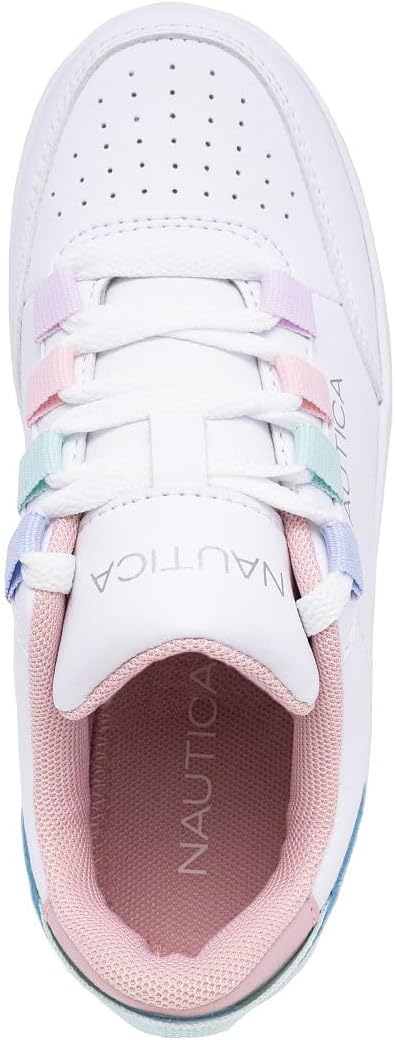 Nautica Girls Kids Athletic Sneakers, Lightweight Casual Shoes for Walking School and Play, Lace Up Everyday Comfort for Little Kid & Big Kid