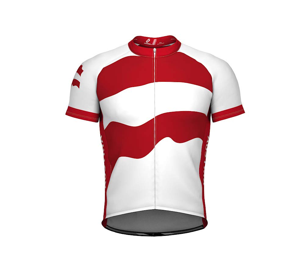 ScudoPro Austria Emblem Full Zipper Bike Short Sleeve Cycling Jersey for Men - Size 2XL Multicolored