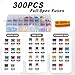 MTABCTY 300 PCS Car Fuses Assortment Kit, Micro + Mini + Standard Blade Fuses Automotive Kit (2A 3A 5A 7.5A 10A 15A 20A 25A 30A 35A 40A) + Puller Replacement for Car Truck Boat RV Motorcycle Camper