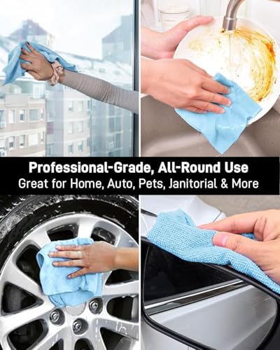 Image of 20-Count Microfiber Cleaning Cloth Multipurpose Cleaning Cloth Roll Pre-Cut Tear Away Microfiber Cleaning Cloth Roll Kitchen Cloth for Cleaning Highly Absorbent Reusable(Pack of-1) (Blue)
