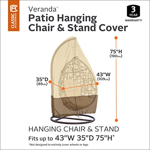 Classic Accessories Veranda Water-Resistant 43 Inch Patio Hanging Chair And Stand Cover, Patio Furniture Covers #TOP2