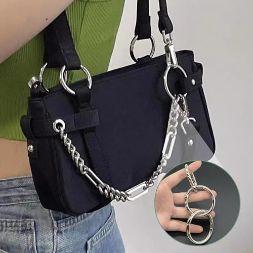 XCSJ 10pcs Karabiner Rund 48mm Sehr Robust Zinklegierung Groß Karabiner Ring Karabinerhaken Rund Karabiner Ring O Ring Runde Karabiner für Schlüsselanhänger, Tasche, Schmuck, DIY Handwerk (Silber)