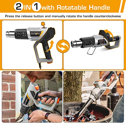 BATAVIA-Heat-Gun-2-in-1-Fast-Heating-Hot-Air-Gun-1500W-122111250C600C-Overheat-Protection-for-Crafts-Shrink-Tubing-Epoxy-Resin-Vinyl-Wrap-Soldering-Candle-Making-PLD2382S