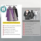 Peter Patter Regenmantel damen gefüttert mit Teddy-Fleece Regenjacke damen wasserdicht mit Kunstfell warm Friesennerz lang PU Windbreaker Regenparka für Winter,schwarz,38