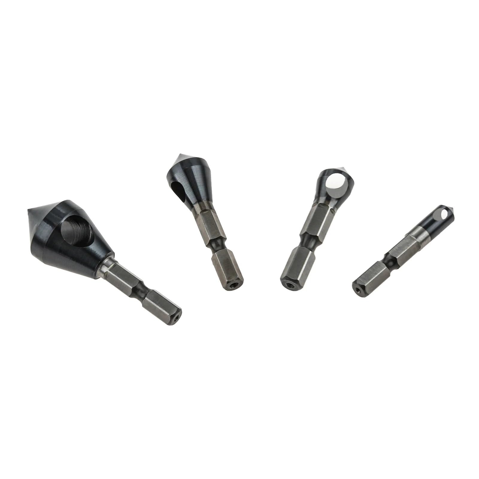 Set di 4 punte da trapano svasatore HSSCO M35, sbavatura al cobalto, smusso a 90 gradi, smussatura, tipo foro (1-4 2-5 5-10 10-15)