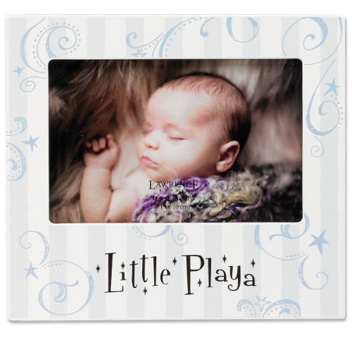 Lawrence Frames Nursery Collection Luxury Frame, Little Playa, 6 by 4-Inch, Off-White/Blue