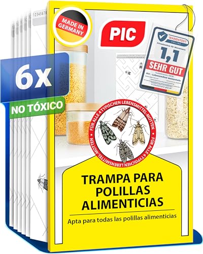 PIC Trampa para Polilla de despensa - 6X Piezas - Medios de protección contra Las polillas en la Cocina y el Almacenamiento de Alimentos