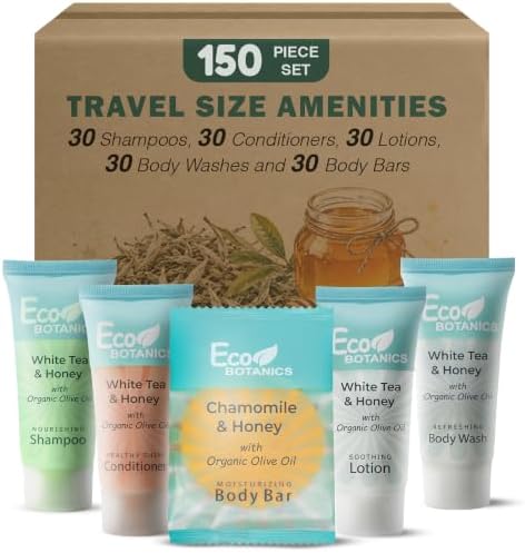 Eco Botanics Hotel Toiletries, Shampoo & Conditioner Amenity Set, 150-Piece