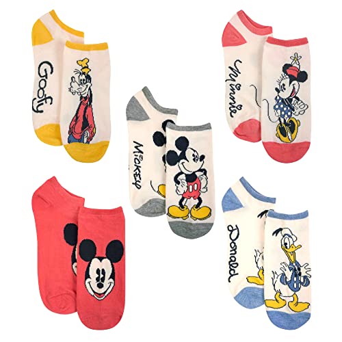 Image of Disney Women's Mickey Mouse 5 Pack No Show Socks