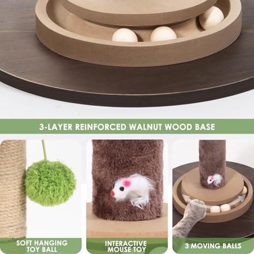 Rascador para gatos torre de 35 pulg con pelota colgante miniatura 4