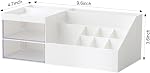 Makeup Organizer, Desk Organizer, Vanity Organizer, Cosmetic Storage Organizer, Desk Storage Box, Mini Desk Storage for Office Supplies, Bathroom Counter or Dresser, White
