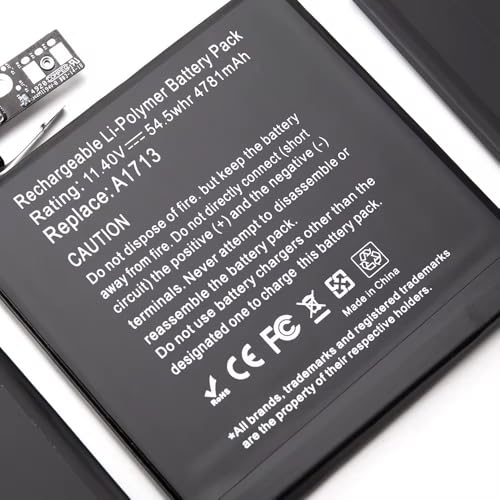 Batterie A1708 pour MacBook Pro 13 Fin 2016 Mi 2017 MLL42CH/A 4781mAh