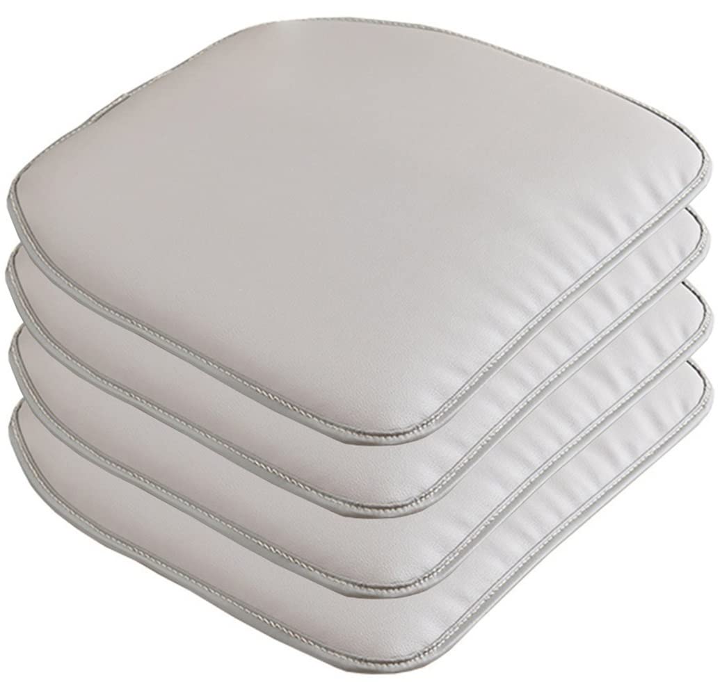 Coussin de chaise gris imperméable en cuir déperlant pour salle à manger - Lot de 4