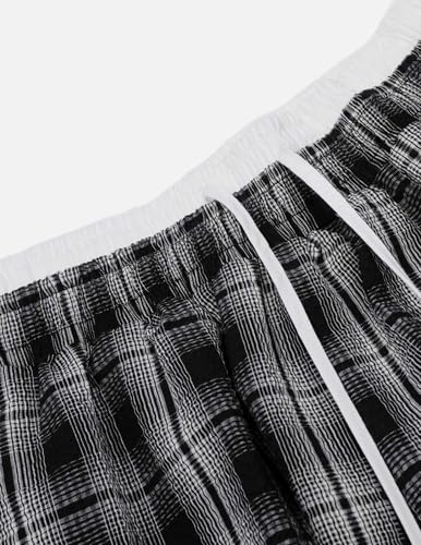 Aelfric Eden Plaid Baggy Sweatpants Women Double Waist Streetwear Y2K Unisex Casual Wide Leg Elastic Waist Trousers Pants3