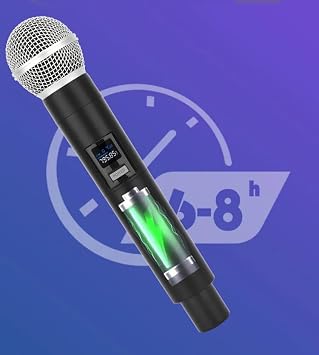 Coverzone Kablosuz Şarkı Mikrofonu 6.35mm Amfi Hoparlör İçin 600 Hz ila 800 KHz Tak ve Çalıştır Kablosuz Mikrofon Dış Mekan İçin WN-06 (Ciftli-WN-06)