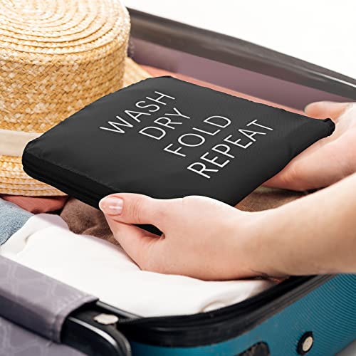 2 Pcs Travel Laundry Bag Washable Dirty Clothes Bag With Drawstring And Zipper For Suitcase, 22 X 18 Inch (Black, Gray, Classic) #TOP5