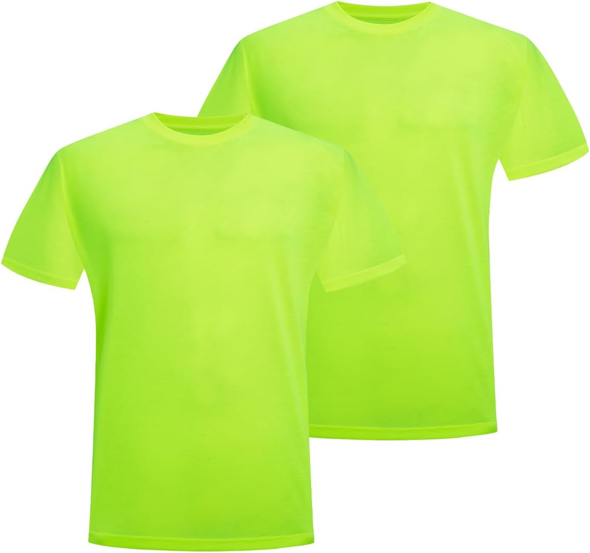 ProtectX High Visibility Short Shirts, Quick-Dry Reflective T-Shirts for Men & Women, Hi Vis Sun Protection Shirts