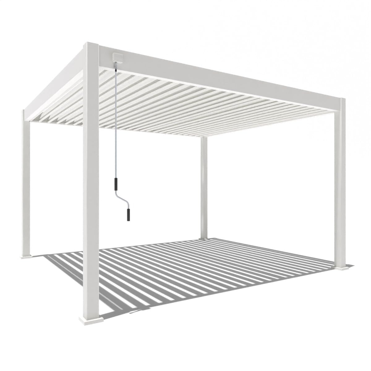 Weide Deluxe Pavillon Pergola 3,6x4m – Lamellendach, Voll-Aluminium, Weiß