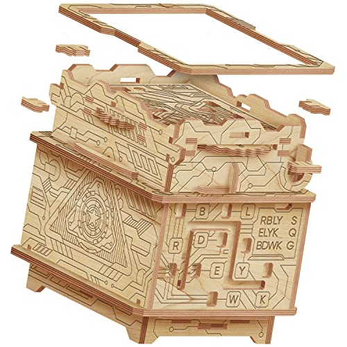 ESC WELT Orbital Box Jeu de Puzzle 3D - 3 en 1 Jeu de Puzzle en Bois - Casse-têtes - Boîte à Cadeau Jeu d'énigmes - Pâques Boîte de Puzzle pour Adultes - Cadeau Puzzle 3D en Bois - Jeu d'évasion