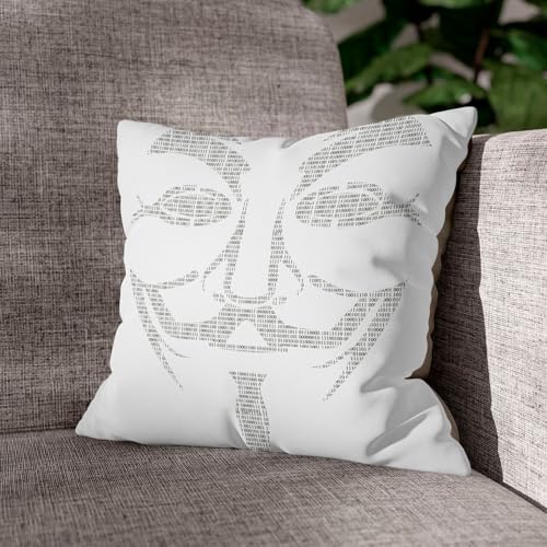 Coussin en Velours Blanc Anonymous code binaire oreiller salon lit 40x40